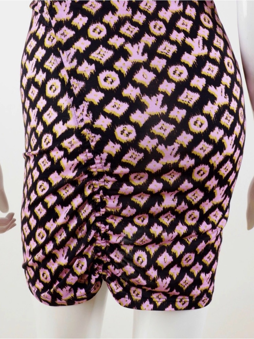 Louis Vuitton ICONIC SS 2011 Blurred Monogram Ruched Mini Dress- Size Small - Picture 8 of 13
